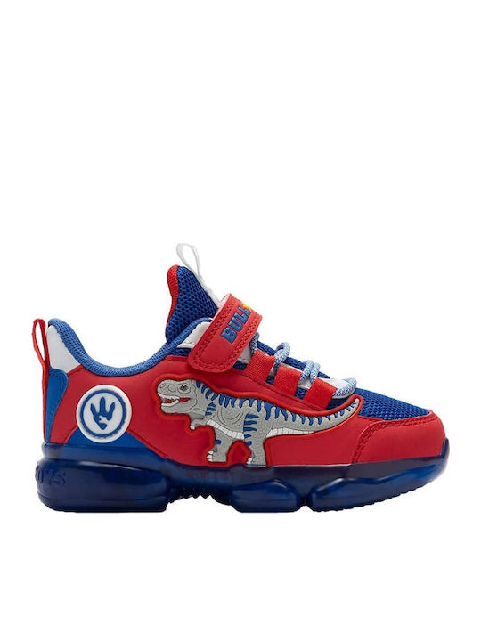 Παιδικά Sneakers με Σκρατς & Φωτάκια Κόκκινα