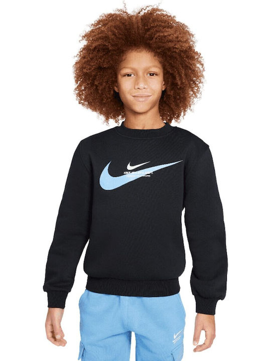Fleece Kinder-Sweatshirt Schwarz Sportswear