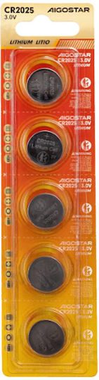 Aigostar Batterien Lithium für Uhren CR2025 3V 5Stück