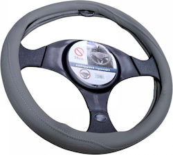 Car Steering Wheel Cover XY-051 made of Leatherette Gray