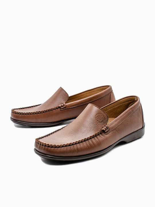 0155 Men's Leather Moccasins Brown