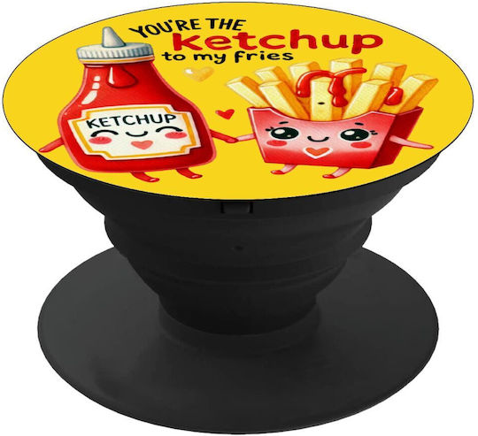 Ketchup To My Fries Phone Holders Stand Black Mobile Hand Grip