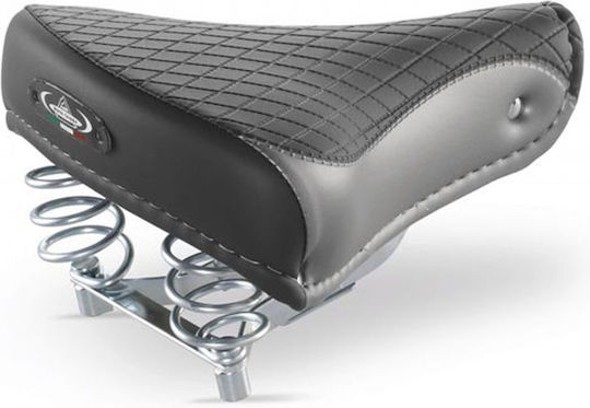 Monte Grappa Black Bicycle Saddle Retro Black/Silver
