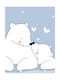 Tablou Copilăresc Happy Bears cu Ramă Albă din Plastic 21x30buc