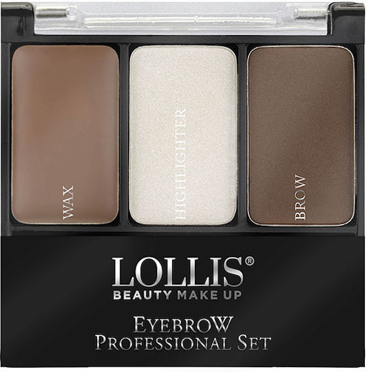Lollis Beauty Make Up Παλέτα Μακιγιάζ Φρυδιών με Highlighter Light