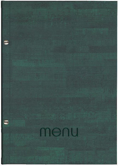 Next Restaurant Menu PU Cork Green 24x32cm 10 Plastic Sleeves Screws