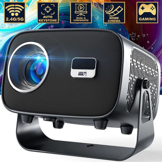 Linomag Mini Projector LCD HD Λάμπας LED με Wi-Fi και Ενσωματωμένα Ηχεία