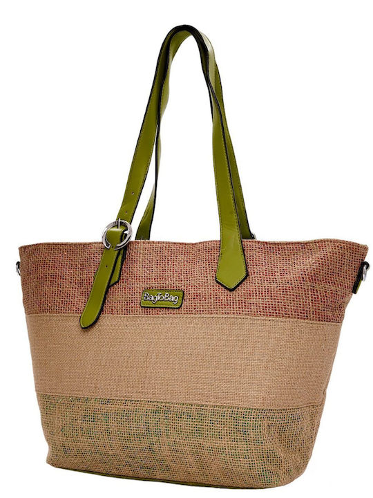 Bag to Bag Straw Beach Bag Green