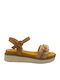 Winona Women's Flat Sandals in Tabac Brown Color