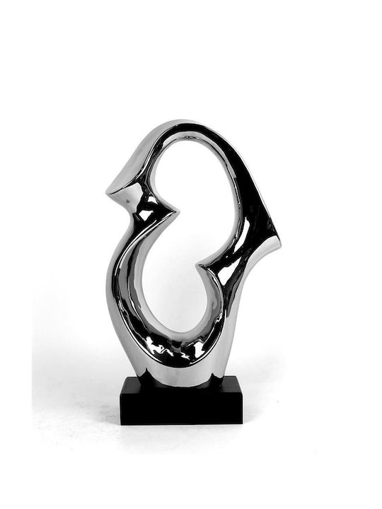 Keramik Silber Dekorative Abstrakte Designbasis 35,5 cm