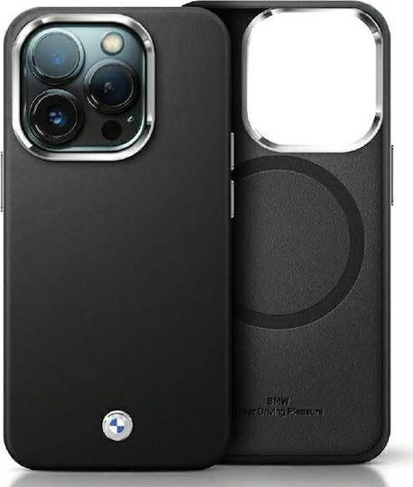 BMW Umschlag Rückseite Leder / Silikon / Kunststoff / Synthetisches Leder Schwarz (iPhone 14 Pro)