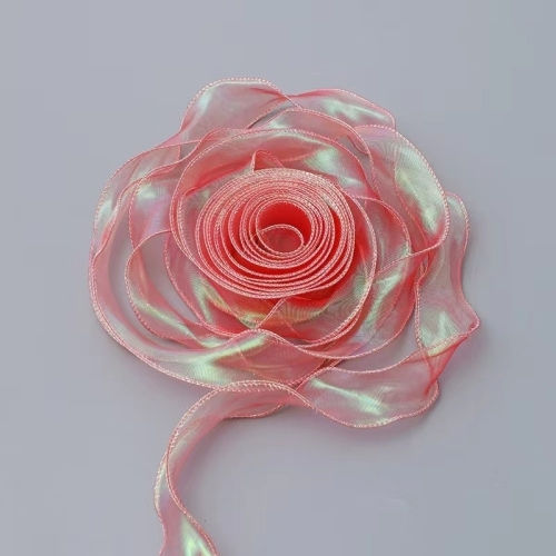 4cm X 9m Begonia Red Symphony Fishtail Yarn Cake Flower Packaging Ribbon Lace Decorative Tissue