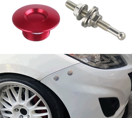 Set Cleme Blocare Capotă Știfturi Eliberare Rapidă 54mm Oțel Inoxidabil Roșu