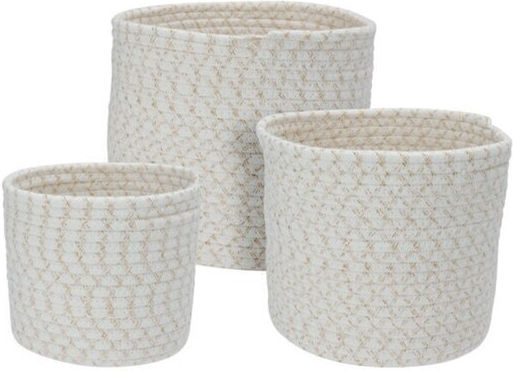 Koopman Decorative Basket Fabric White 23x21cm