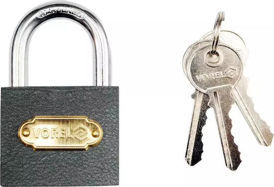 Vorel Steel Padlock Brass with Key 50mm Yellow 1pcs