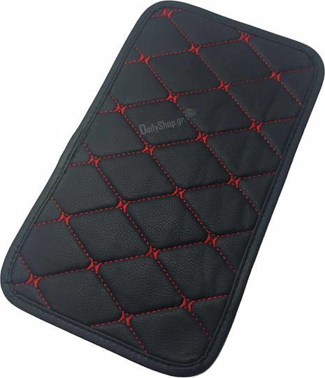 Carsun C2950 Accesorii pentru Cotieră Auto cu cusături roșii 29cm x 17cm în Culoare Negru