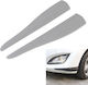 1 Pair of Silicone Strip Monochrome Car Bumper Protector Long Style Grey