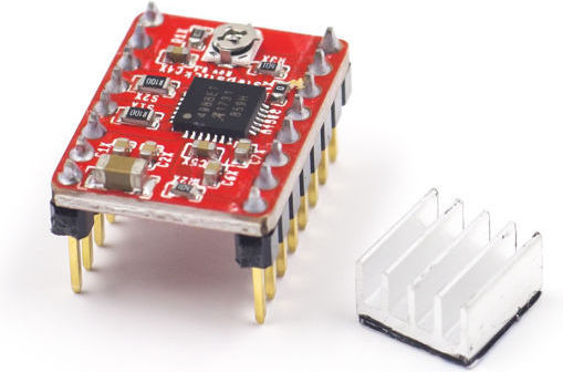 #47164 Chinese Chip Retail Package Red A4988 Stepper Motor Driver Heatsink 1.5A