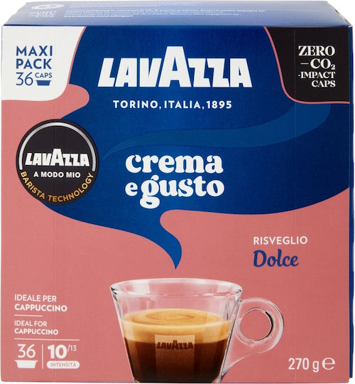 Lavazza Kapseln Espresso crema e gusto Kompatibel mit Maschine LavAzza A Modo Mio 36Mützen