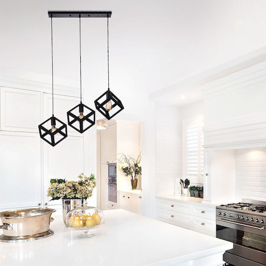 Vivalux Pendant Light Black Rail 69.5x22x142cm