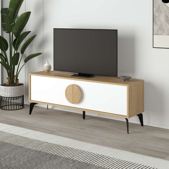 Έπιπλο Τηλεόρασης Gora Sapphire Oak - Λευκό Μ140xΠ35.6xΥ51cm