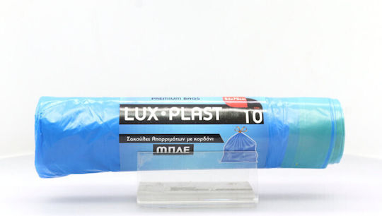Lux Plast Σακούλες Απορριμάτων με Κορδόνι 75x54cm 10τμχ Μπλε