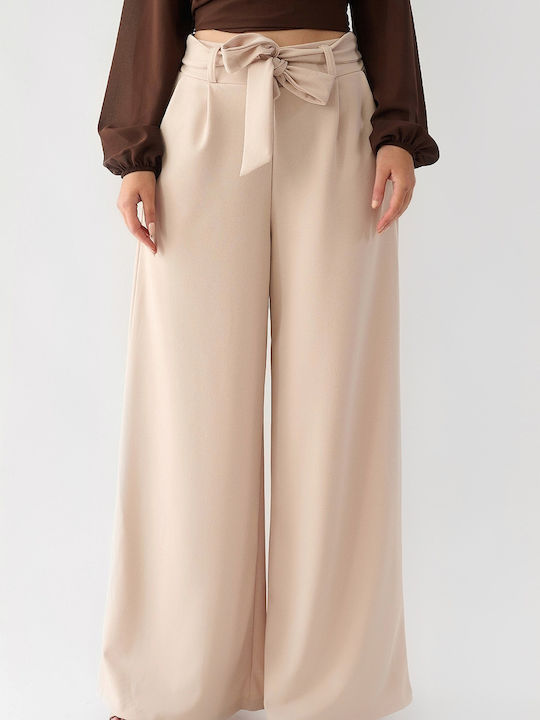 DOT Women's Fabric Trousers Beige