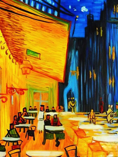 Van Gogh “βεράντα Καφενείου” Πίνακας Εκτύπωση Καμβά 50*70 Εκ Μόνο Καμβάς
