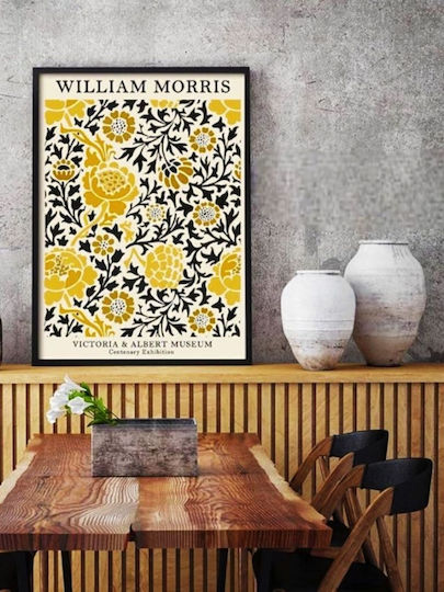 William Morris „Gelbe Blume“ Leinwanddruck 30*40 cm Nur Leinwand