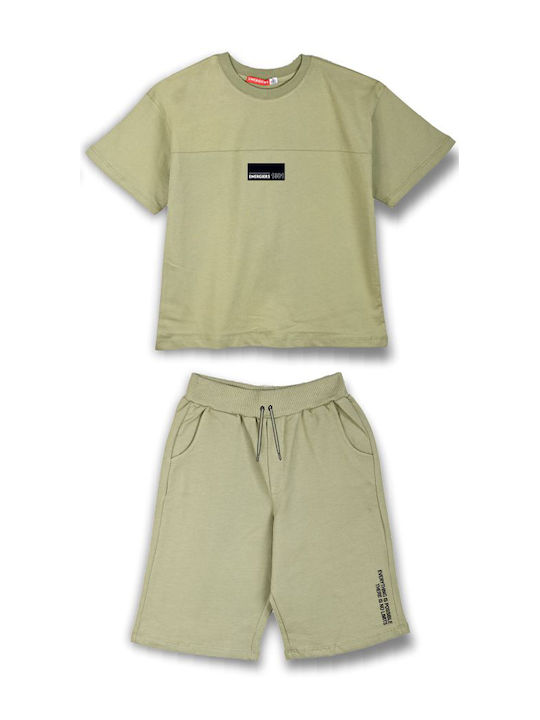 Energiers Kids' Set with Shorts Summer 2pcs Khaki