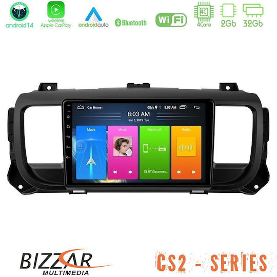Bizzar Ηχοσύστημα Αυτοκινήτου για Peugeot Expert / Traveller Opel Vivaro Toyota Proace Citroen Jumpy 2017 (Bluetooth/USB/AUX/WiFi/GPS/Apple-Carplay/Android-Auto) με Οθόνη Αφής 9"