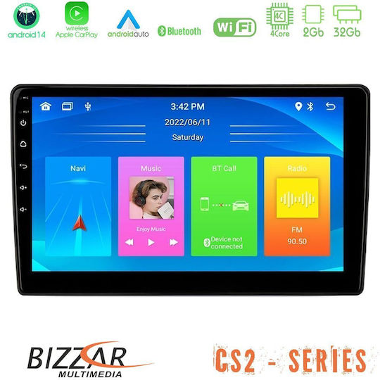 Bizzar Car Audio System for Seat Alhambra / Leon / Toledo Skoda Fabia / Octavia / Praktik / Rapid / Roomster / Superb Volkswagen Amarok / Beetle / Caddy / Eos / Golf / Jetta / Passat / Passat CC / Polo / Scirocco / Sharan / Tiguan / Touran / Transporter 2009-2015 (Bluetooth/USB/AUX/WiFi/GPS/Apple-Carplay/Android-Auto) with Touch Screen 10"