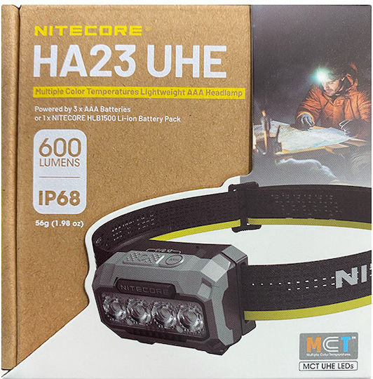 NiteCore Челник LED IP68 с Максимална Яркост 600лм HA23 Черен