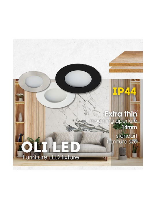 Vivalux Metallic Recessed Spot with Integrated LED and Natural White Light Silver 1pcs