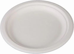 Runder flacher Teller Zuckerrohr Weiß Ø23cm Packung mit 10 Stück Tefaco 516502
