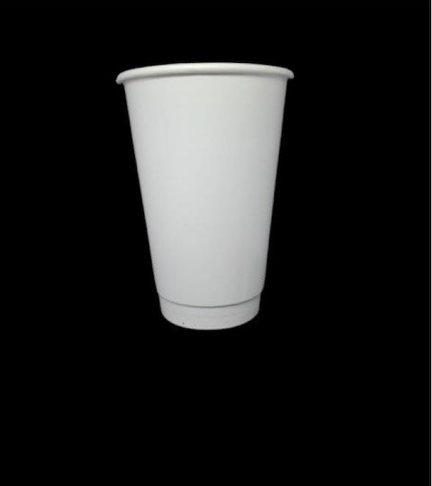 Tefaco Ποτήρι μιας Χρήσης Χάρτινo Λευκό 400ml 25τμχ