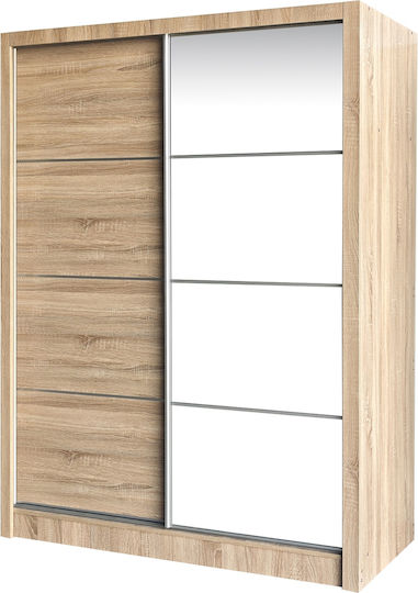 Double Door Sliding with Mirror Tiril 180x60x200cm Natural