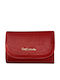 Small Leather Women's Wallet Classic with RFID Red
