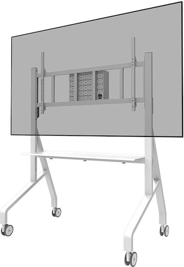 Neomounts FL50-575WH1 Βάση Τηλεόρασης Δαπέδου έως 110" Ασημί
