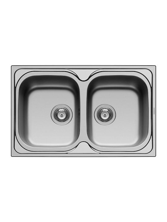 Maidtec Ένθετος Νεροχύτης Inox Σατινέ Μ79xΠ50cm Ασημί