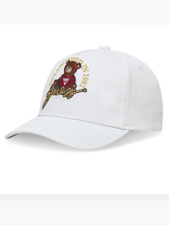 Guess Παιδικό Καπέλο Jockey Υφασμάτινο Λευκό
