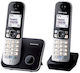 Panasonic KX-TG6812PDB Ασύρματο Τηλέφωνο Duo Μαύρο