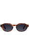 Meller Tuma Unisex Sunglasses with Brown Plastic Frame and Green Polarized Lens