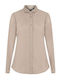 Μακρυμάνικο Γυναικείο Πουκάμισο Light Beige