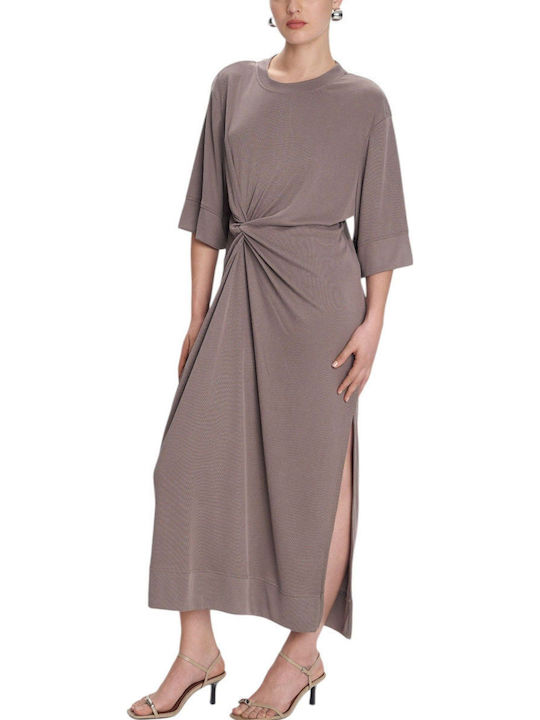 Καλοκαιρινό Maxi Φόρεμα για Γάμο / Βάπτιση Light Grey