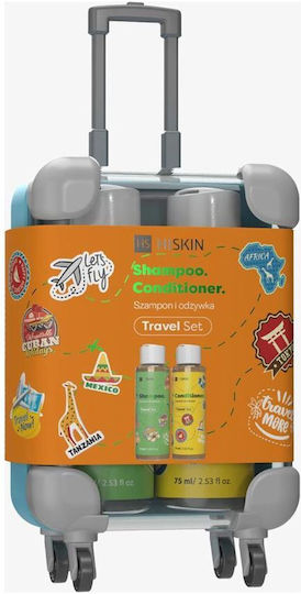 HiSkin Hair Travel Set Suitcase Σετ Περιποίησης Μαλλιών Ενυδάτωσης με Σαμπουάν και Conditioner