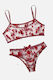 Set 2 Pieces Sexy Sheer Tulle Lingerie Floral P...