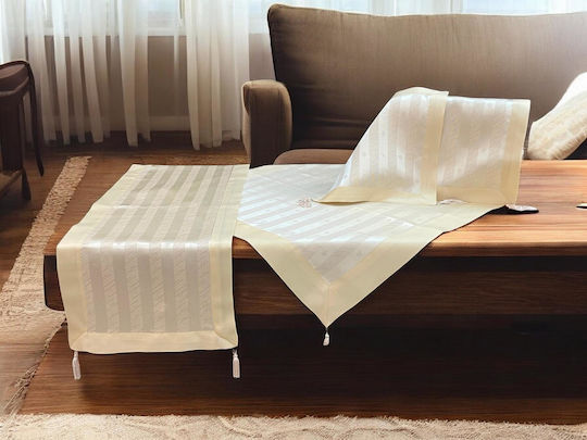 Linea Home Tischdecken Set 7 Stück Reina Weiß 140x140cm