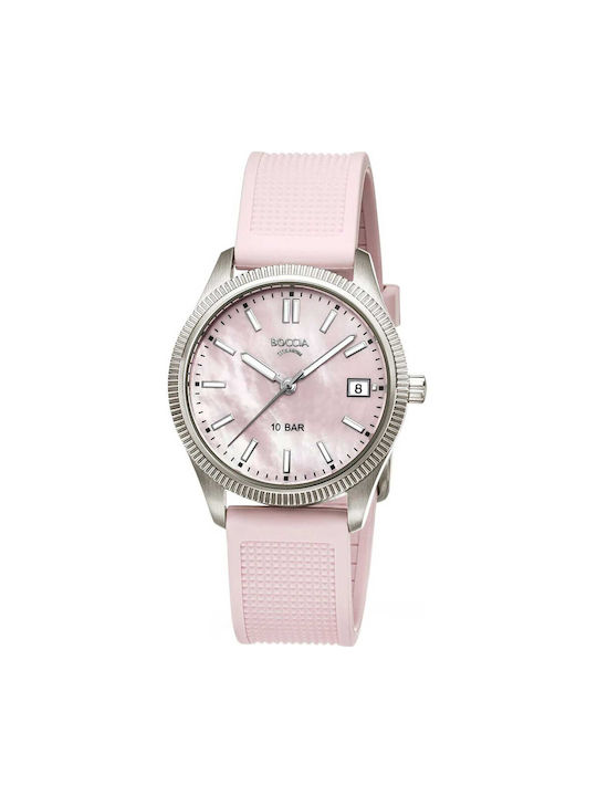 Boccia Women's Watch with Pink Leather Strap