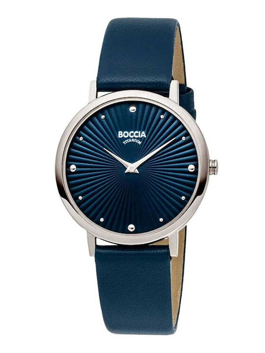 Boccia Women's Watch with Blue Leather Strap